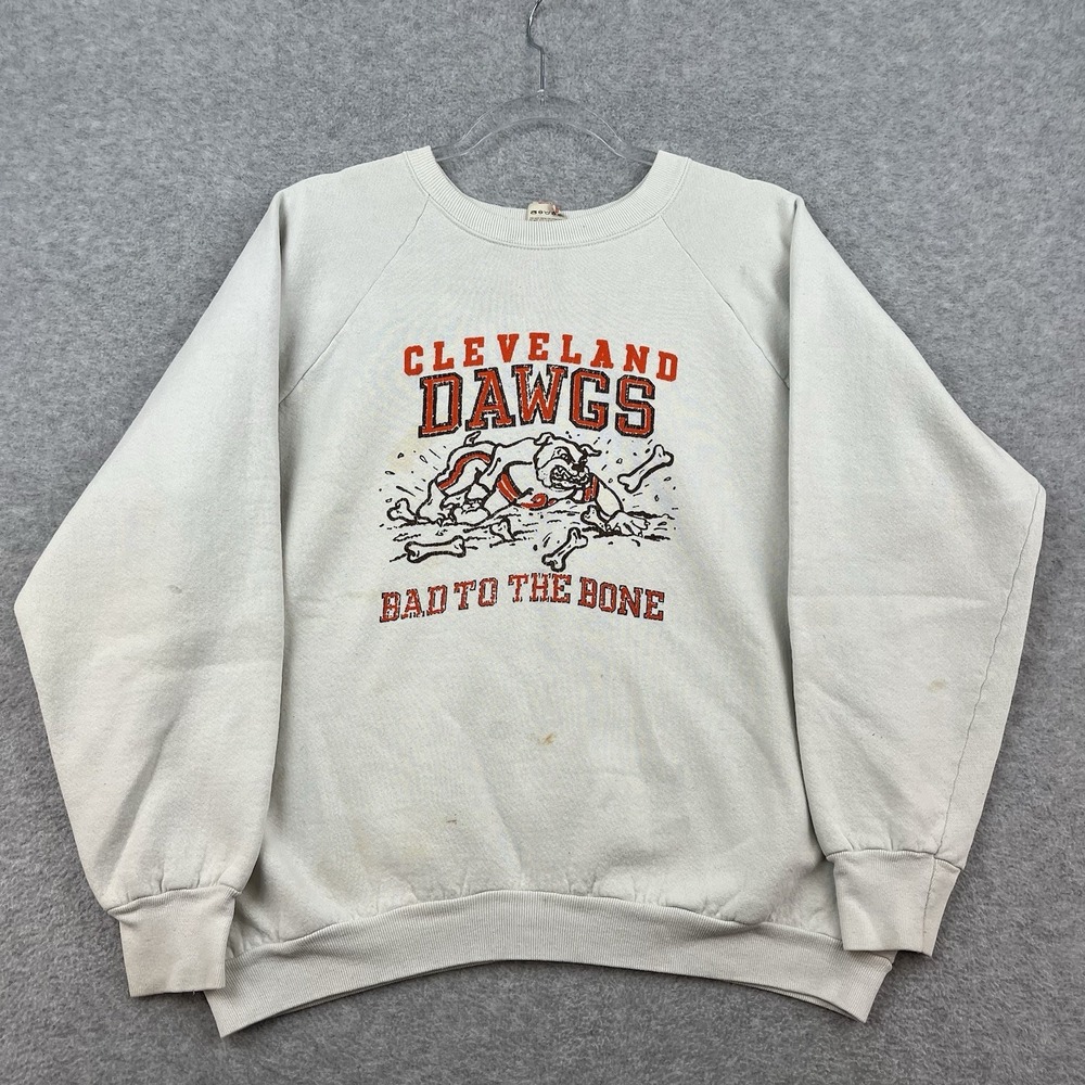Vintage Cleveland Browns Crewneck Sweatshirt Men L Dawg 80s 90s Raglan Fruit OTL